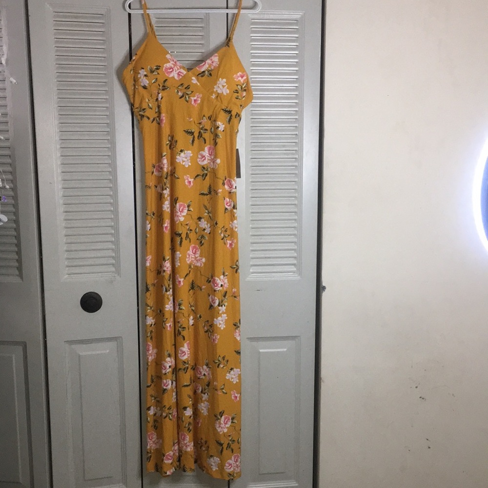 Mustard Floral Maxi Dress